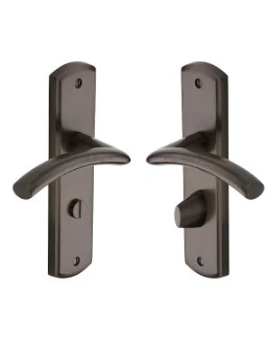 Heritage Brass Door Handle for Bathroom Centaur Design Matt Bronze finish