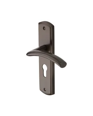 Heritage Brass Door Handle for Euro Profile Plate Centaur Design Matt Bronze finish