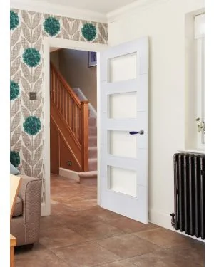 Orta C8514 White 4-Light Fire Door (FD30 - Made to Measure)