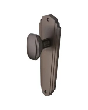 Heritage Brass Mortice Knob on Latch Plate Charlston Design Matt Bronze finish