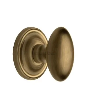 Heritage Brass Mortice Knob on Rose Chelsea Design Antique finish