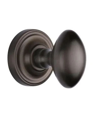 Heritage Brass Mortice Knob on Rose Chelsea Design Matt Bronze finish