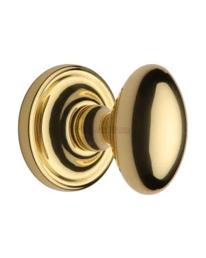 Heritage Brass Mortice Knob on Rose Chelsea Design Polished Brass finish