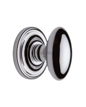 Heritage Brass Mortice Knob on Rose Chelsea Design Polished Chrome finish