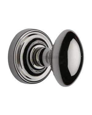 Heritage Brass Mortice Knob on Rose Chelsea Design Polished Nickel finish
