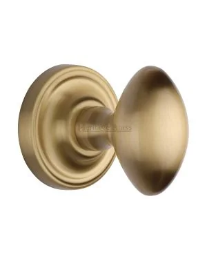 Heritage Brass Mortice Knob on Rose Chelsea Design Satin Brass finish