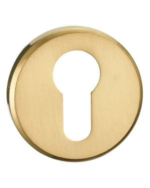 Satin Brass Euro Escutcheon