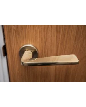 Navarra Lever Handle Pair - Satin Brass