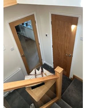 Cottage Oak 1-Light Pre-Finished Fire Door (FD30)