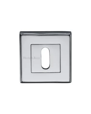 Heritage Brass Key Escutcheon Square Polished Chrome finish