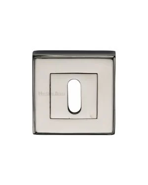 Heritage Brass Key Escutcheon Square Polished Nickel finish