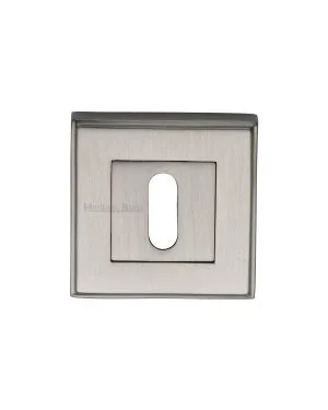 Heritage Brass Key Escutcheon Square Satin Nickel finish