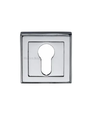 Heritage Brass Euro Profile Cylinder Escutcheon Polished Chrome finish
