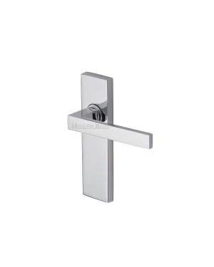 Heritage Brass Door Handle Lever Latch Delta Design Polished Chrome finish