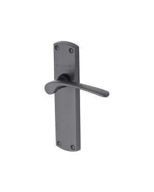 Heritage Brass Door Handle Lever Latch Diplomat Design Matt Black finish