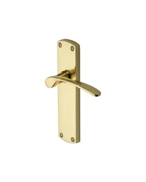 Heritage Brass Door Handle Lever Latch Diplomat Design Polished Brass finish