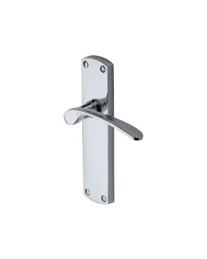 Heritage Brass Door Handle Lever Latch Diplomat Design Polished Chrome finish