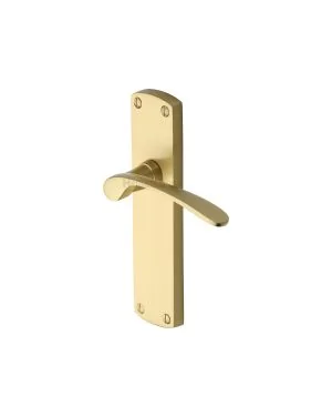 Heritage Brass Door Handle Lever Latch Diplomat Design Satin Brass finish