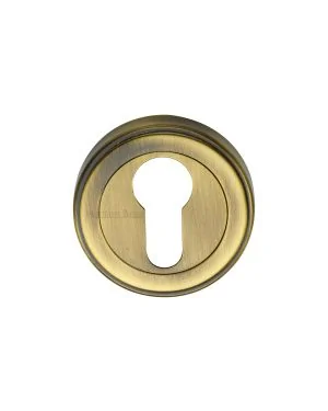 Heritage Brass Euro Profile Cylinder Escutcheon Antique finish