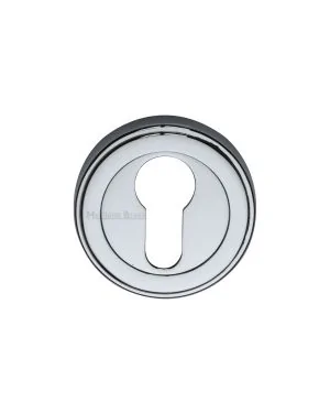 Heritage Brass Euro Profile Cylinder Escutcheon Polished Chrome finish