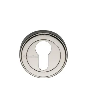 Heritage Brass Euro Profile Cylinder Escutcheon Polished Nickel finish