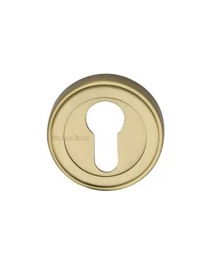 Heritage Brass Euro Profile Cylinder Escutcheon Satin Brass finish