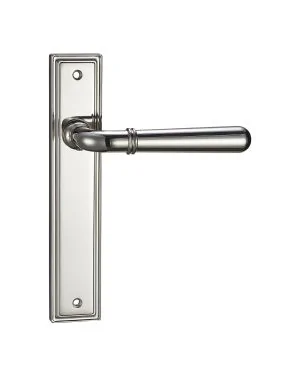 Exeter Backplate Handle Pair - Latch Only - Polished Nickel