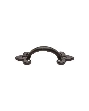 The Cabinet Pull Fleur-de-lys Design 102mm Black Iron