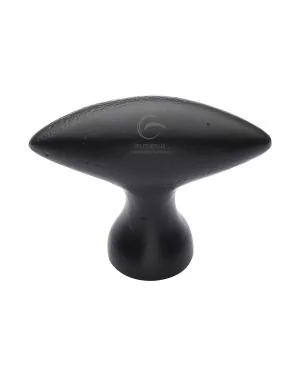 Matt Black Rustic Iron Cabinet Knob Elliptic Design 50mm