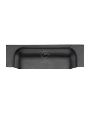Matt Black Rustic Iron Cabinet Pull Military Design 152-178mm