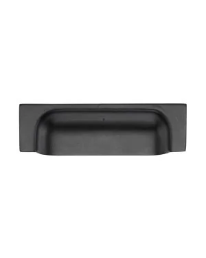 Matt Black Rustic Iron Cabinet Pull Military Design 76/96mm