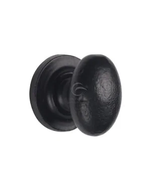 Cabinet Knob Oval Design 32mm Smooth Black Iron