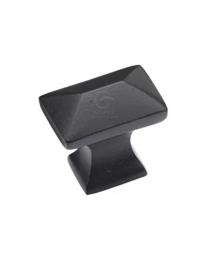 Matt Black Rustic Iron Cabinet Knob Pyramid Design 35mm