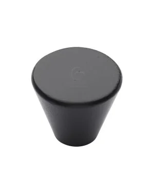 Matt Black Rustic Iron Cabinet Knob Round Cone Design 32mm