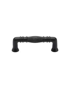 Matt Black Rustic Iron Cabinet Pull Tuscany Design 96mm CTC
