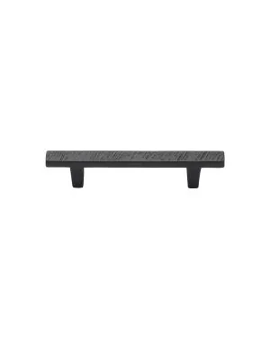 Matt Black Rustic Iron Cabinet Pull Textured Design 96mm CTC