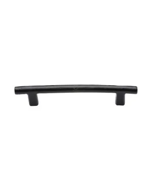 Matt Black Rustic Iron Cabinet Pull Round Bar Design 160mm CTC