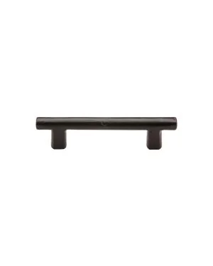 The Cabinet Pull Round Bar Design 96mm Black Iron