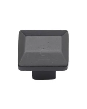 Matt Black Rustic Iron Cabinet Knob Trapezoid Design 32mm