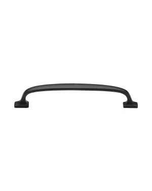 Matt Black Rustic Iron Cabinet Pull Durham Design 160mm CTC