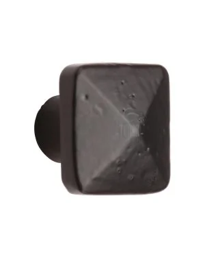 The Cabinet Knob Pyramid Design 38mm Black Iron