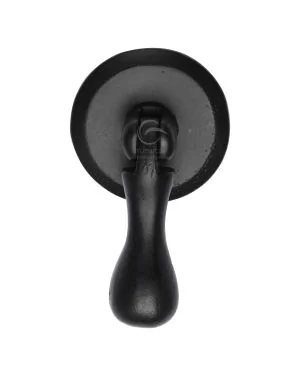 Matt Black Rustic Iron Cabinet Drop Pull On Round Plate