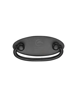 Matt Black Rustic Iron Oval Drop Pull