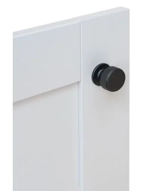 34mm Knurled Cupboard Knob - Black