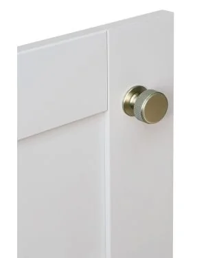 34mm Knurled Cupboard Knob - Antique Brass