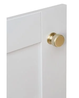 34mm Knurled Cupboard Knob - Satin Brass