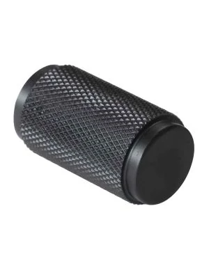 18mm Knurled Cupboard Knob - Black