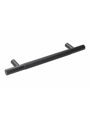128mm Knurled Cupboard Handle - Black