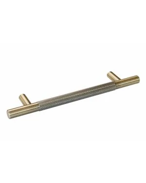 128mm Knurled Cupboard Handle - Antique Brass