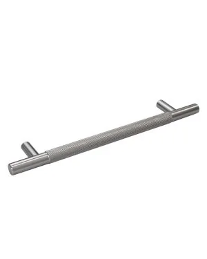 160mm Knurled Cupboard Handle - Satin Nickel